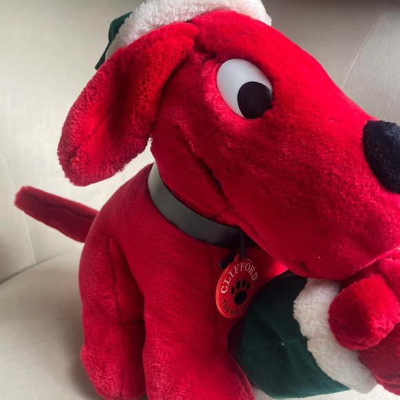 Vintage Clifford The Big Red Dog Christmas Plush Stuffed Animal Toy 12" - Picture 5 of 6